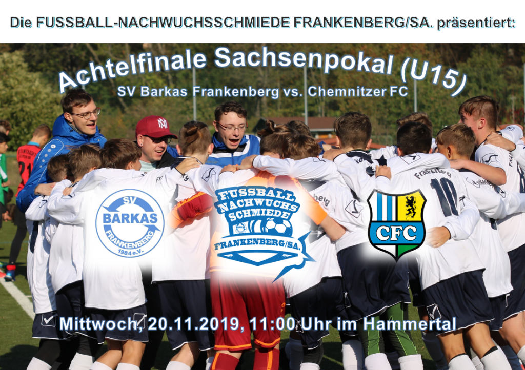 +++C1-Junioren: Vorschau auf das Achtelfinale im Sachsenpokal am 20.11.2019 +++