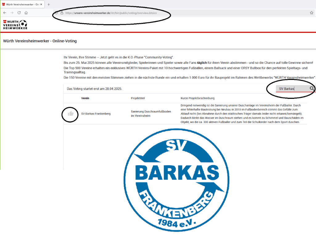 Würth Vereinsheimwerker - Online-Voting